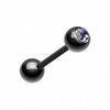 Colorline PVD Basic Gem Ball Barbell Tongue Ring-WildKlass Jewelry