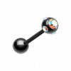 Colorline PVD Aurora Gem Ball Steel Barbell Tongue Ring-WildKlass Jewelry