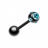 Colorline PVD Aurora Gem Ball Steel Barbell Tongue Ring-WildKlass Jewelry