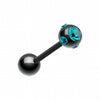 Colorline PVD Aurora Gem Ball Steel Barbell Tongue Ring-WildKlass Jewelry
