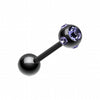 Colorline PVD Aurora Gem Ball Steel Barbell Tongue Ring-WildKlass Jewelry