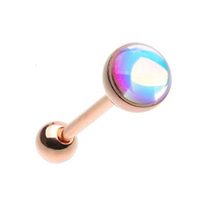 Rose Gold Revo Illumilatingn WildKlass Barbell Tongue Ring-WildKlass Jewelry