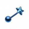Blackline PVD Nautical Star Top Steel Barbell Tongue Ring-WildKlass Jewelry