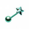 Blackline PVD Nautical Star Top Steel Barbell Tongue Ring-WildKlass Jewelry