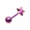 Blackline PVD Nautical Star Top Steel Barbell Tongue Ring-WildKlass Jewelry