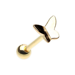 Golden Butterfly Steel WildKlass Barbell-WildKlass Jewelry