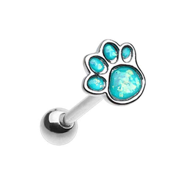 Animal Lover Paw Print Barbell WildKlass Tongue Ring-WildKlass Jewelry