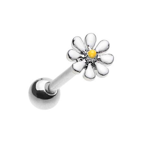 Daisy Flower Barbell WildKlass Tongue Ring-WildKlass Jewelry