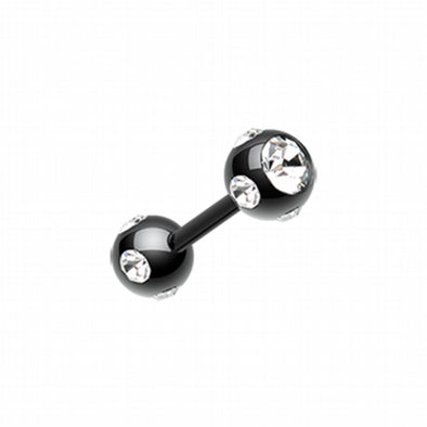Colorline PVD Double Aurora Gem Ball Steel Cartilage Tragus Barbell-WildKlass Jewelry