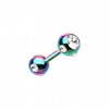 Colorline PVD Double Aurora Gem Ball Steel Cartilage Tragus Barbell-WildKlass Jewelry