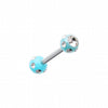 Double Aurora Gem Ball Acrylic Top Cartilage Tragus Barbell-WildKlass Jewelry