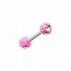 Double Aurora Gem Ball Acrylic Top Cartilage Tragus Barbell-WildKlass Jewelry