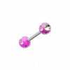 Double Aurora Gem Ball Acrylic Top Cartilage Tragus Barbell-WildKlass Jewelry