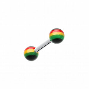 Rasta Stripe UV Acrylic Cartilage Tragus Barbell-WildKlass Jewelry
