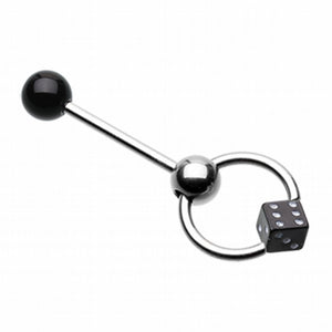 Dice Top UV Acrylic Slave Barbell Ring-WildKlass Jewelry
