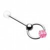 Dice Top UV Acrylic Slave Barbell Ring-WildKlass Jewelry
