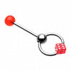 Dice Top UV Acrylic Slave Barbell Ring-WildKlass Jewelry