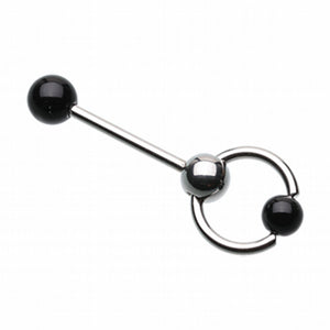 UV Acrylic Ball Top Slave Barbell Ring-WildKlass Jewelry