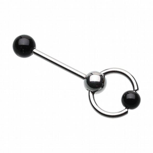 UV Acrylic Ball Top Slave Barbell Ring-WildKlass Jewelry