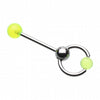 UV Acrylic Ball Top Slave Barbell Ring-WildKlass Jewelry