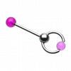 UV Acrylic Ball Top Slave Barbell Ring-WildKlass Jewelry