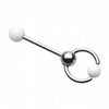 UV Acrylic Ball Top Slave Barbell Ring-WildKlass Jewelry