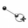 Colorline PVD Studded Ball Slave Barbell Ring-WildKlass Jewelry