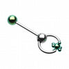 Colorline PVD Studded Ball Slave Barbell Ring-WildKlass Jewelry