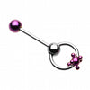 Colorline PVD Studded Ball Slave Barbell Ring-WildKlass Jewelry