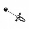 Colorline PVD Double Ball Slave Barbell Ring-WildKlass Jewelry