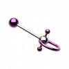 Colorline PVD Double Ball Slave Barbell Ring-WildKlass Jewelry