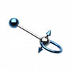 Colorline PVD Double Spike Slave Barbell Ring-WildKlass Jewelry