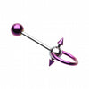 Colorline PVD Double Spike Slave Barbell Ring-WildKlass Jewelry