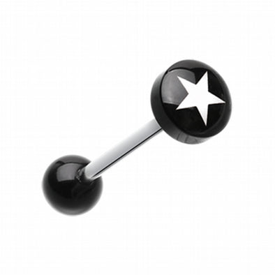 Star Eri Logo Acrylic Barbell Tongue Ring-WildKlass Jewelry