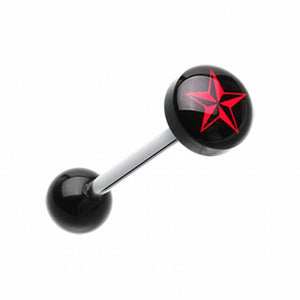 Nautical Star Logo Acrylic Barbell Tongue Ring-WildKlass Jewelry