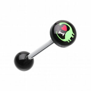 I heart Dino Logo Acrylic Barbell Tongue Ring-WildKlass Jewelry