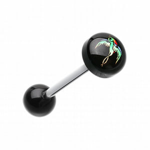 Swallow Bird Logo Acrylic Barbell Tongue Ring-WildKlass Jewelry