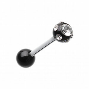 Aurora Gem Ball UV Acrylic Barbell Tongue Ring-WildKlass Jewelry