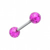 Glitter Ball UV Acrylic Barbell Tongue Ring-WildKlass Jewelry