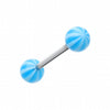 Candy Stripe Acrylic Top Barbell Tongue Ring-WildKlass Jewelry