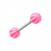 Candy Stripe Acrylic Top Barbell Tongue Ring-WildKlass Jewelry