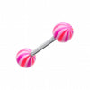 Candy Swirl Acrylic Top Barbell Tongue Ring-WildKlass Jewelry