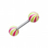 Candy Swirl Acrylic Top Barbell Tongue Ring-WildKlass Jewelry