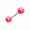 Classic Checker Acrylic Top Barbell Tongue Ring-WildKlass Jewelry