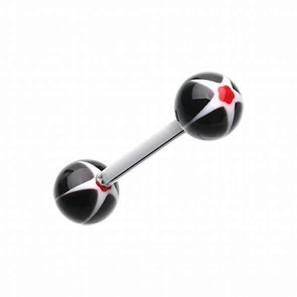 Star Punch Acrylic Top Barbell Tongue Ring-WildKlass Jewelry