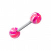 Pinwheel Stripe Acrylic Top Barbell Tongue Ring-WildKlass Jewelry