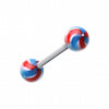 Pinwheel Stripe Acrylic Top Barbell Tongue Ring-WildKlass Jewelry