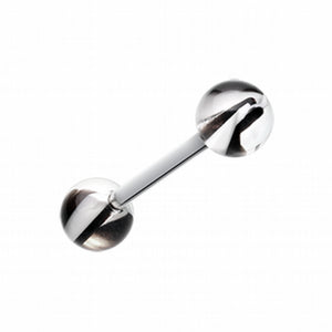 Marble Lace Acrylic Top Barbell Tongue Ring-WildKlass Jewelry