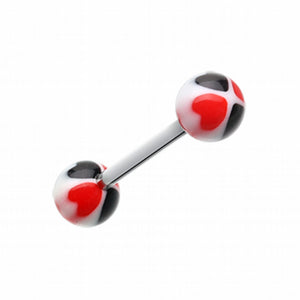 Heart Tetrad Acrylic Top Barbell Tongue Ring-WildKlass Jewelry