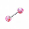 Marble Swirl Acrylic Top Barbell Tongue Ring-WildKlass Jewelry
